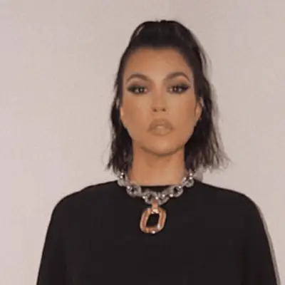 Kourtney Kardashian with a textured ponytail