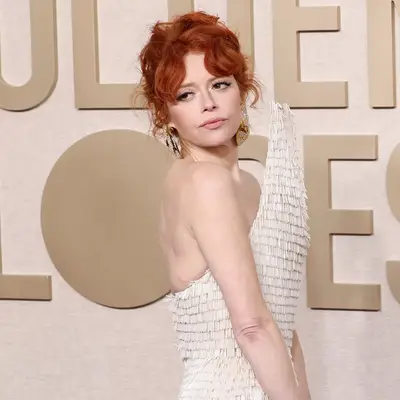 Ginger red hair in an updo