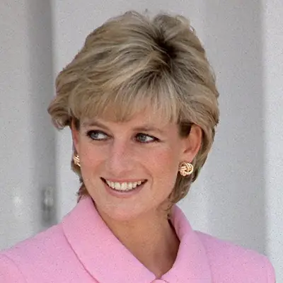 Princess Diana in a mullett shaped bob
