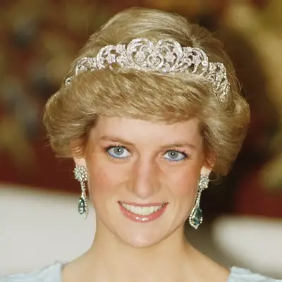 Princess Diana in her shortest bob cut topped off by the Spencer tiara