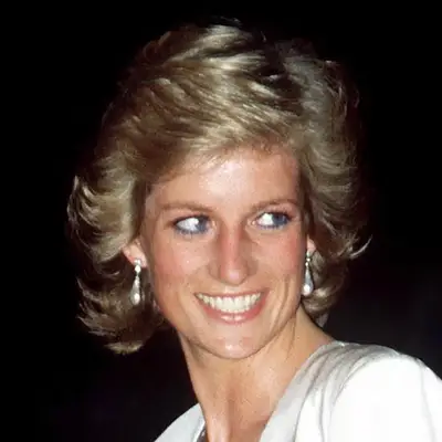 Princess Diana with a longer chin-length cut in heavy layers