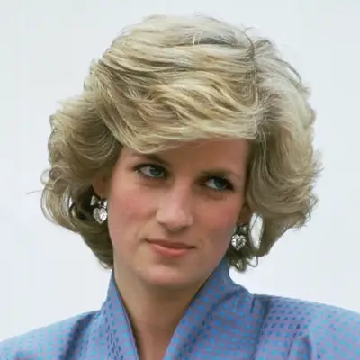 Princess Diana with a wavy layered lob