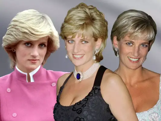 Princess Diana with Different Haircuts
