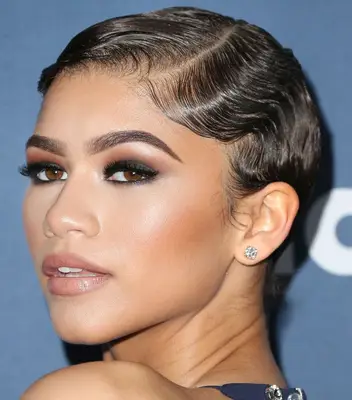 Zendaya pixie cut with finger waves