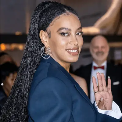 Solange Knowles wearing long micro braids