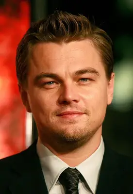 Leonardo DiCaprio with a slicked-up hairdo at the 