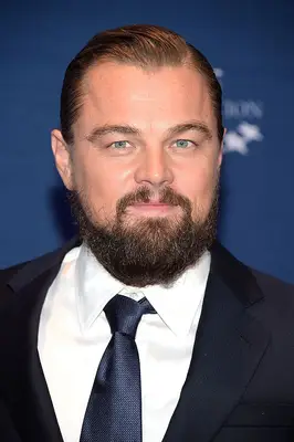 Leonardo DiCaprio with a man bun and beard at the 2014 Clinton Global Citizen Awards in New York City 