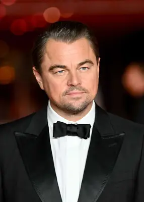 Leonardo DiCaprio with a combed-back hairstyle at the 2023 Academy Museum Gala in Los Angeles
