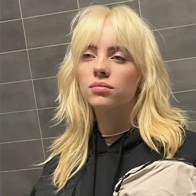 Billie Eilish shag haircut