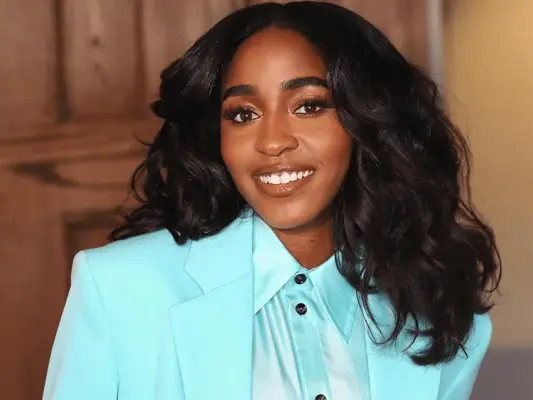 Ayo Edebiri with voluminous hair