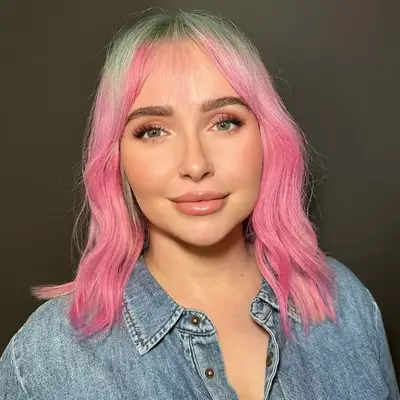 Hayden Panettiere with pink and green hair