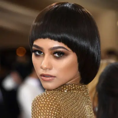 Zendaya attends the Met Gala in an architectural Sassoon-style shullet bob