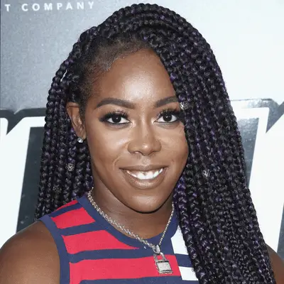 large box braids with purple hair