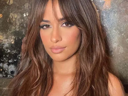 Camila Cabello with mocha caramel hair
