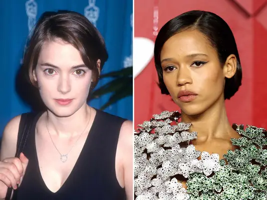 Winona Ryder and Taylor Russell with 90s Bob Hairstyle