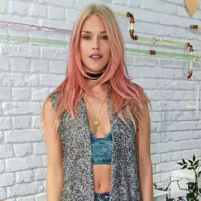 Mary Chateris with pink ombré hair