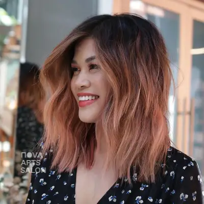 Chocolate Mauve Hair Pink Ombre