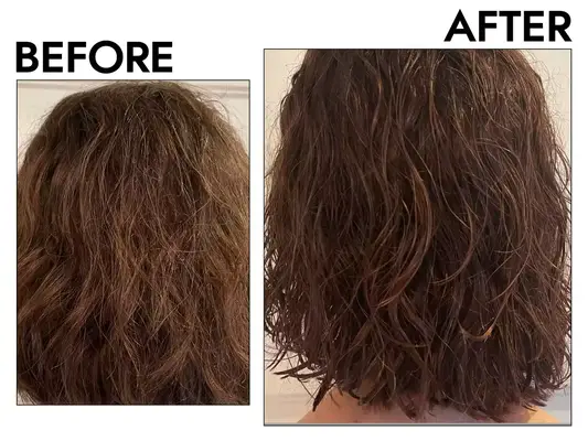 A before/after of a person