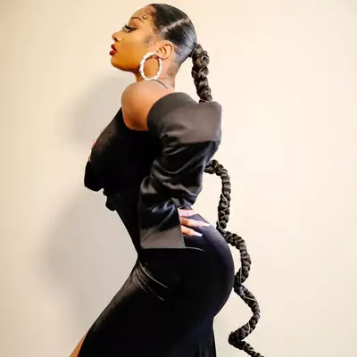 megan thee stallion wearing a long braid