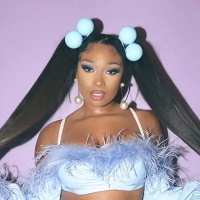 megan thee stallion wearing long ponytails
