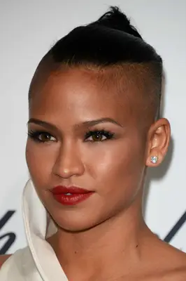 Cassie with freshly-shaven sides and a bun on the red carpet