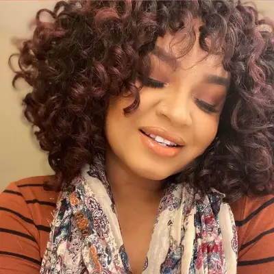 Mahogany Hair Color Bouncy Curls