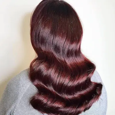 Burgundy Hair Color Old Hollywood Waves Wella