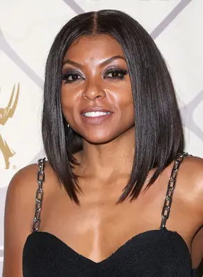 Taraji P. Henson with an asymmetrical bob and middle part