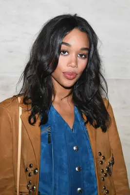 Laura Harrier with mussy medium-length hair