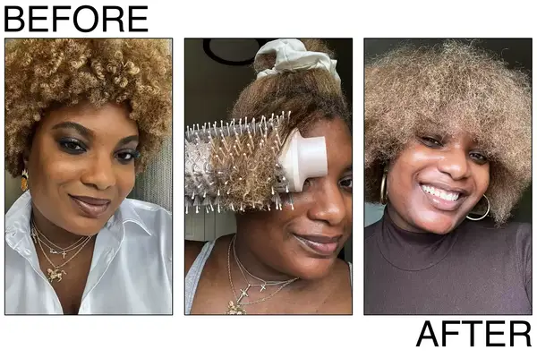 Person styling hair with Dyson Airwrap Multi-Styler Complete Long