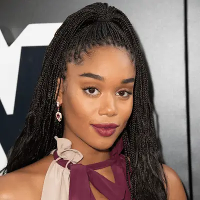 laura harrier wearing microbraids