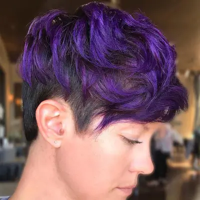 Dark Purple Hair Pixie