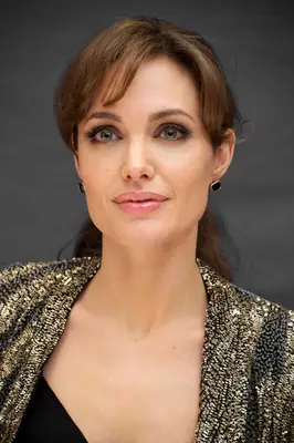 Angelina Jolie with a sideswept fringe bang