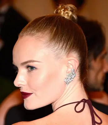 Kate Bosworth with a braided top knot.