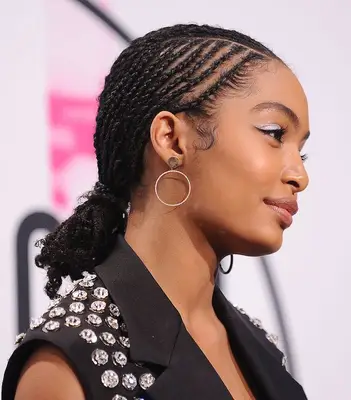 Yara Shahidi with braided hair.