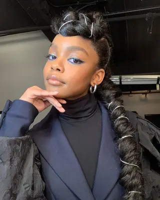 Marsai Martin long, twised hairdo