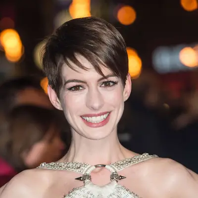 Anne Hathaway with short hair in 2012.