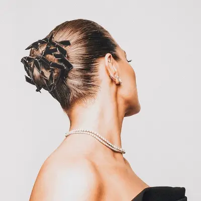 Chignon with Ribbon Ashley Graham