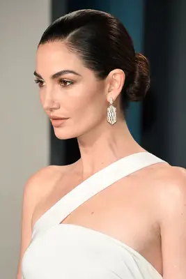 Lily Aldridge sleek low bun