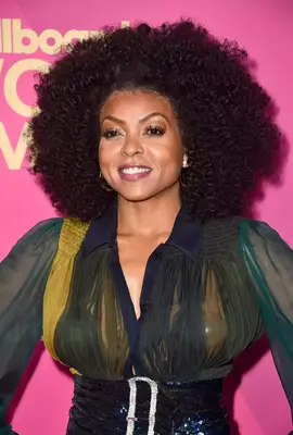 Taraji P. Henson wearing a large, curly afro