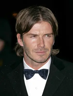 David Beckham with curtain bangs 