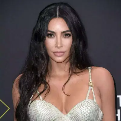 Kim Kardashian with glossy long hair
