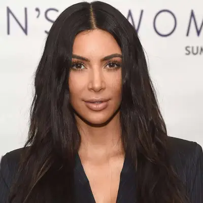 Kim Kardashian with long, textured hair