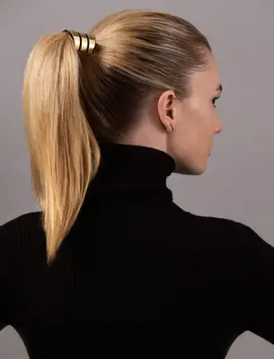 A Metallic Cutout Cuff Ponytail Holder