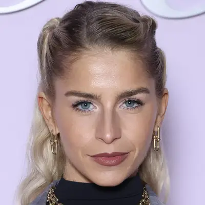 Louis Vuitton show blonde twisted updo hair