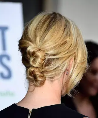 stacked buns for fine hair