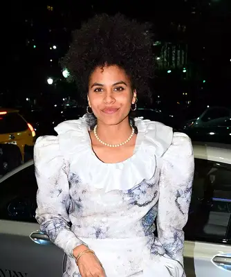 Zazie Beetz with curly updo