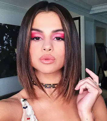 Selena Gomez with a blunt bob