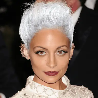 Nicole Richie with white-silver hair