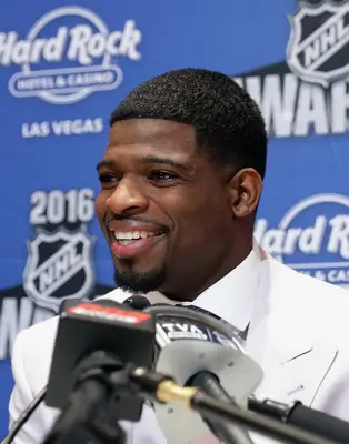 PK Subban with a crew cut hairstyle at the 2016 NHL Award Ceremony in Las Vegas, Nevada